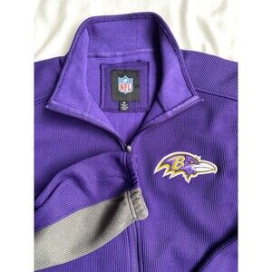 GIII NFL Baltimore Ravens Full Zip Knit Track Jacket Mens Size Medium Football